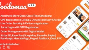Foodomaa - Multi-restaurant Food Ordering, Restaurant Management and Delivery Application PHP Script