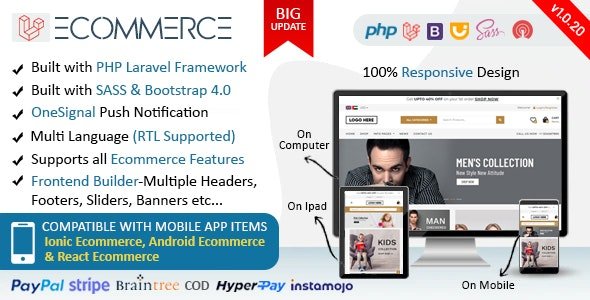 Laravel Ecommerce - Universal Ecommerce Store Full Website with Themes and Advanced CMS Admin Panel PHP Script