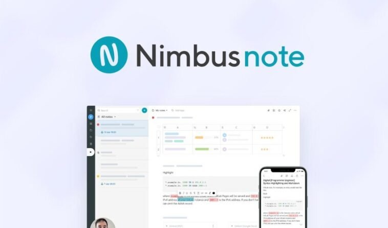 Nimbus Note An organized home for all your documents Lifetime Deal