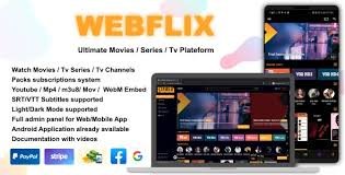 WebFlix - Movies - TV Series - Live TV Channels - Subscription PHP Script