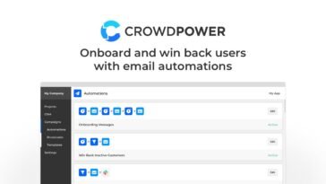 CrowdPower, Win back lapsed customers and onboard new users with marketing automations.