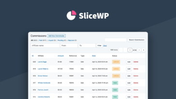 SliceWP, is an easy-to-use WordPress plugin that helps you create an affiliate program.