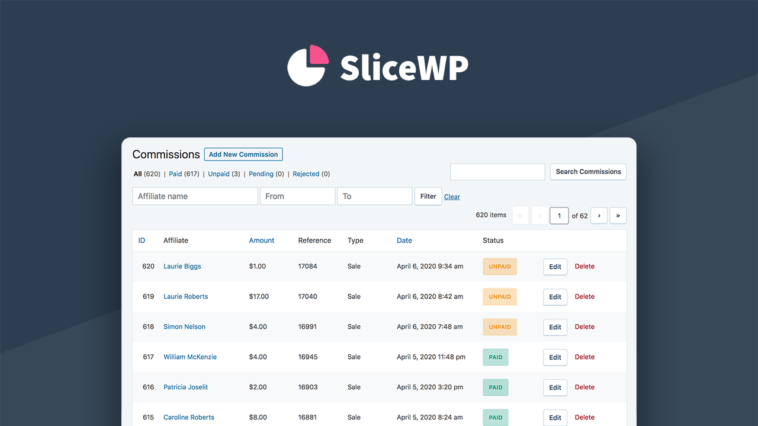 SliceWP, is an easy-to-use WordPress plugin that helps you create an affiliate program.