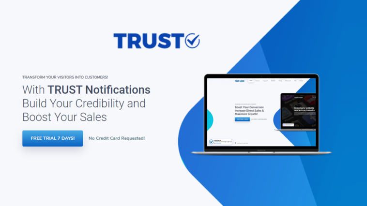 TRUST NOTIFICATIONS gives you unlimited social proof notifications.
