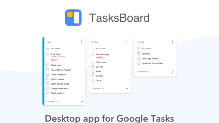 TasksBoard, Desktop App for Google Tasks Lifetime Deal