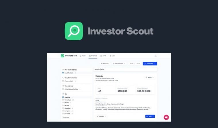 Investor Scout - Connect with 32K+ investors to raise your seed funding with a massive database and CRM