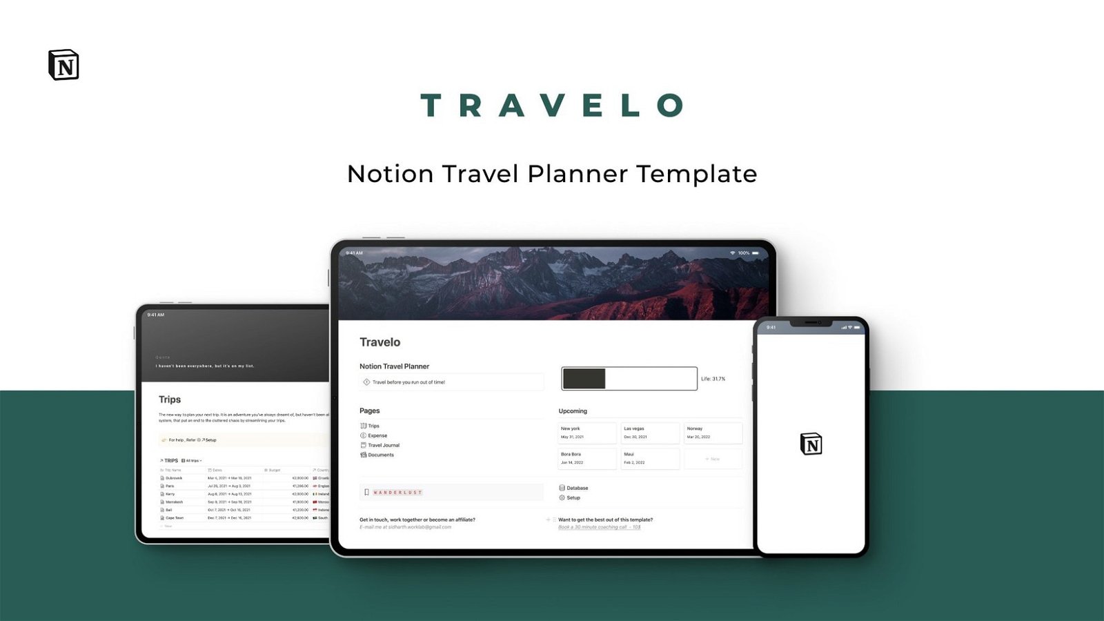 Travelo - Notion Travel Planner Template