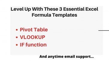 3 Essential Excel Formula Templates - Pivot, Vlookup & IF function