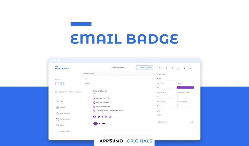 EmailBadge - Create simple, beautiful, and effective email signatures in under two minutes using pre-made templates
