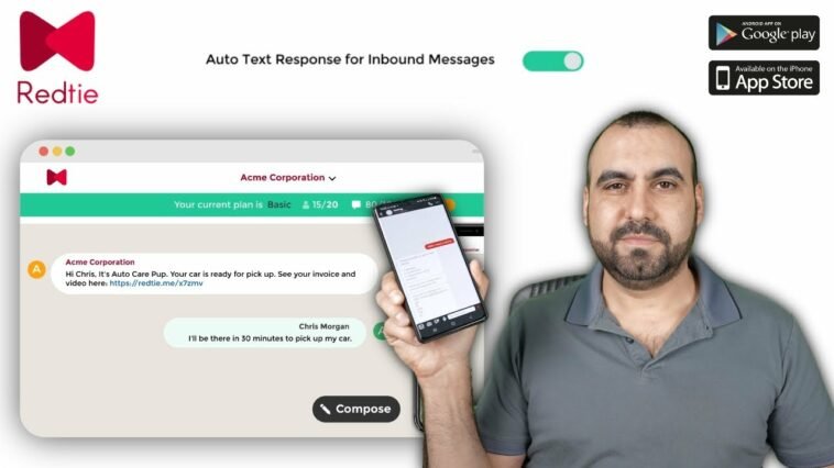 Send and receive text messages with attachments just like email REDTIE