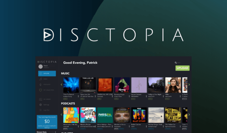 Disctopia - Unlimited uploads and easy merch integration in a streaming service for indie artists, podcasters, and creators