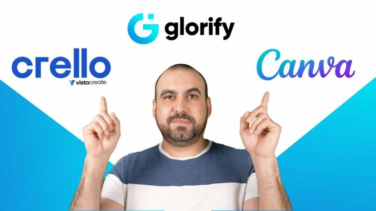 Comparison of Glorify vs Canva vs Crello image designer apps