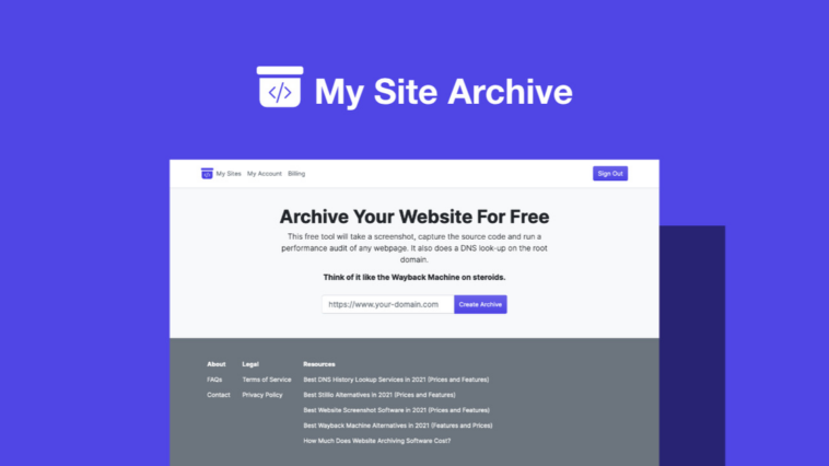 My Site Archive | Exclusive Offer from AppSumo