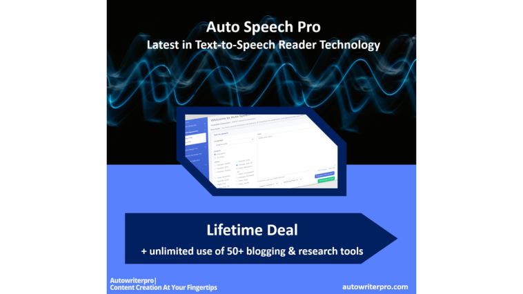 Auto Speech Pro Text To Speech Lifetime + Unlimited Use Templates & Tools