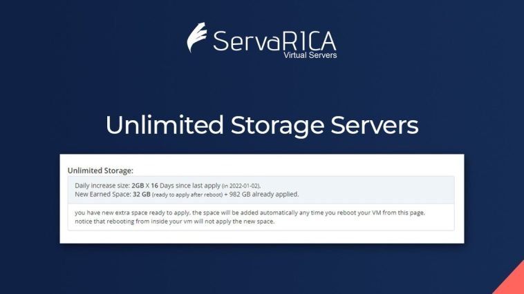 ServaRICA Unlimited Expanding Storage VPS