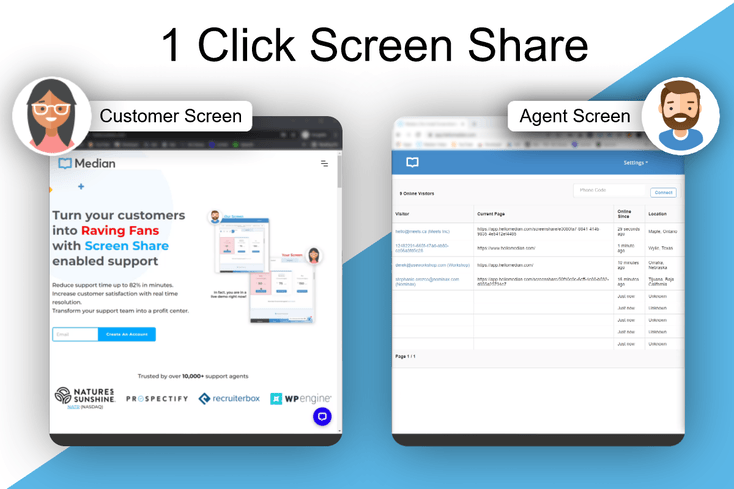 One-click screen share