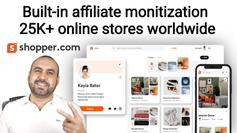 Shopper.com online store for creators and marketers can monetize affiliate products