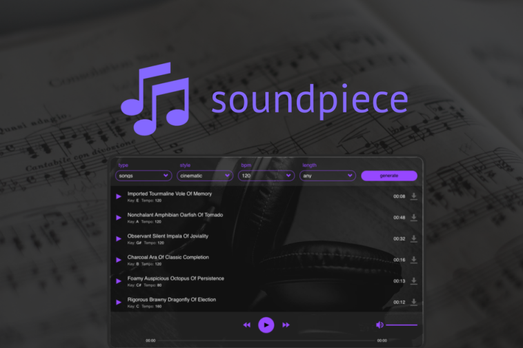 soundpiece - Create royalty-free music using AI