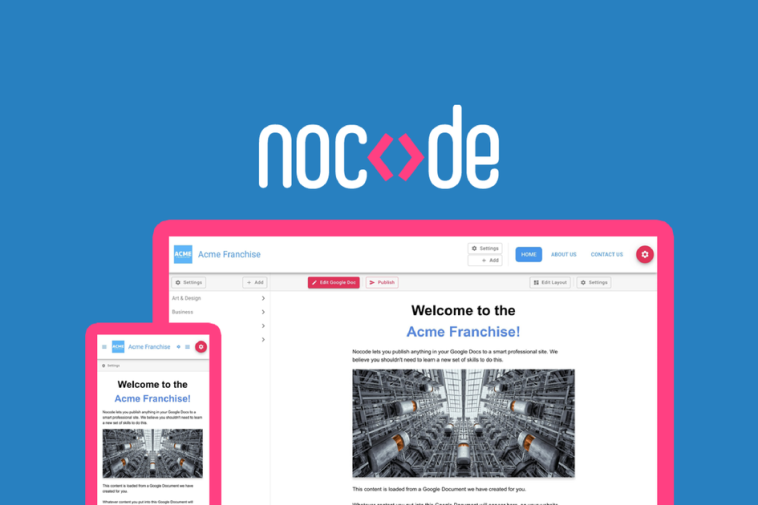 Nocode - Turn your Google Docs into a website