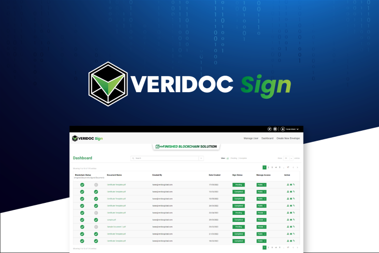VeriDoc Sign - Blockchain-protected e-signatures