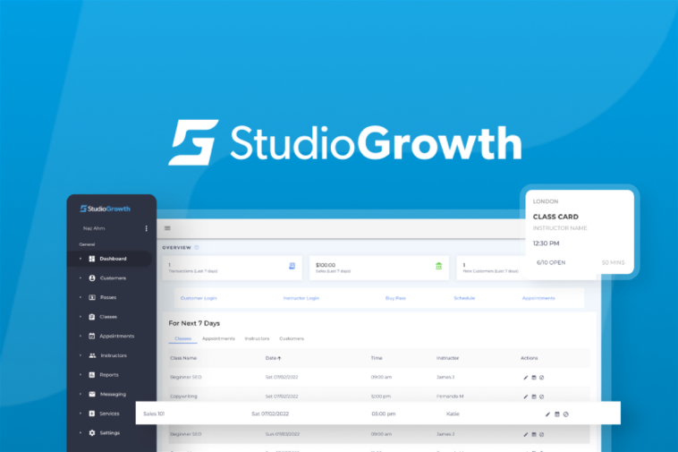 StudioGrowth - Book classes and on-demand calls