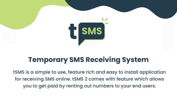tSMS - Temporary SMS Receiving System - SaaS - Rent out Numbers - 5