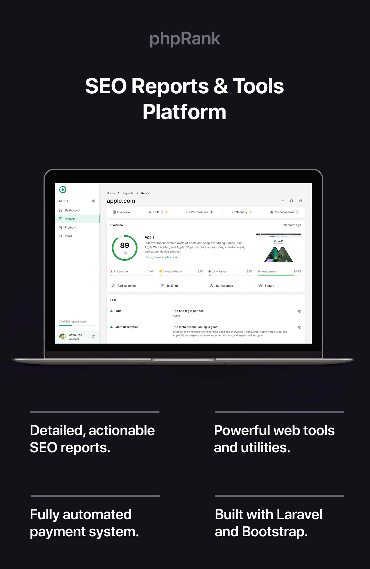 phpRank - SEO Reports & Tools Platform (SaaS) - 3