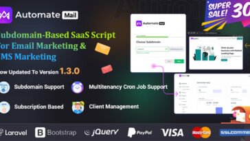 AutomateMail - Subdomain-Based SaaS Script For Email Marketing & SMS Marketing (Multitenancy)