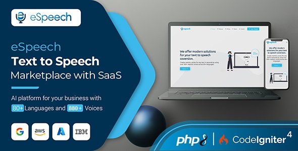 eSpeech - Text to Speech Marketplace with SaaS