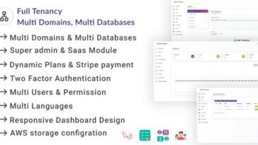 Full Tenancy - Domains, Database, Users, Role, Permissions & Settings
