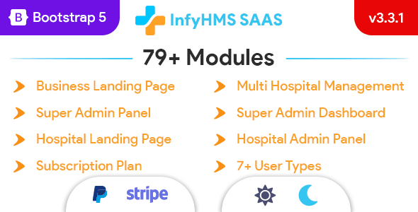 InfyHMS-Saas - Laravel Multi Hospital Management System - Saas Hospital