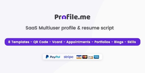Profile.me - Saas Multiuser Profile Resume & Vcard Script