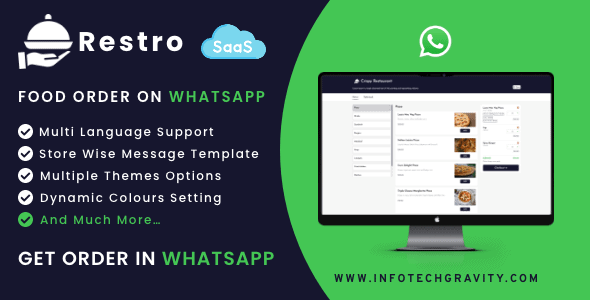Restro - SaaS WhatsApp Online ordering system  /  Multiple Restaurants