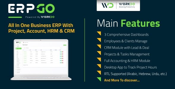 ERPGo - All In One Business ERP With Project, Account, HRM, CRM & POS