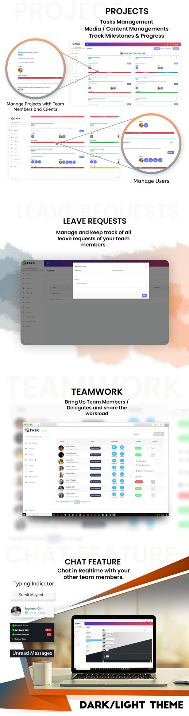 4 - projects-leave-requests-teamwork-chat - Taskhub SaaS - v1.0