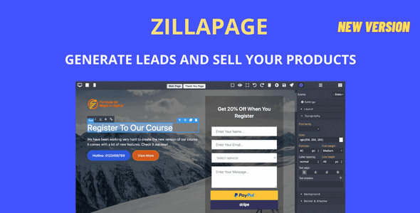 Zillapage -  Landing page and Ecommerce builder