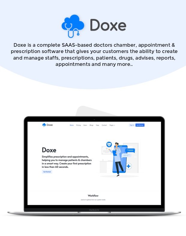 Doxe - SaaS Doctors Chamber, Prescription & Appointment Software - 1