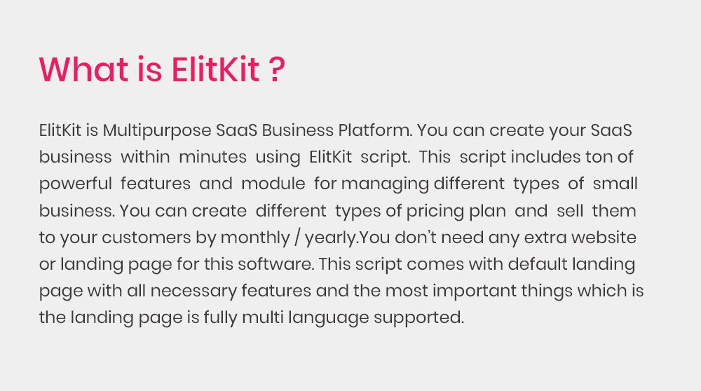 ElitKit - All In One SaaS Business Suit - 1