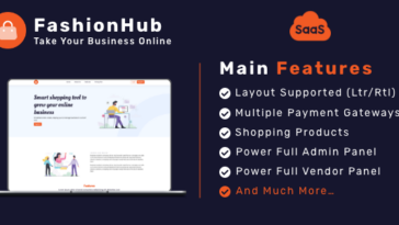 FashionHub SaaS - Multi Vendor SaaS eCommerce Business Website Builder SaaS