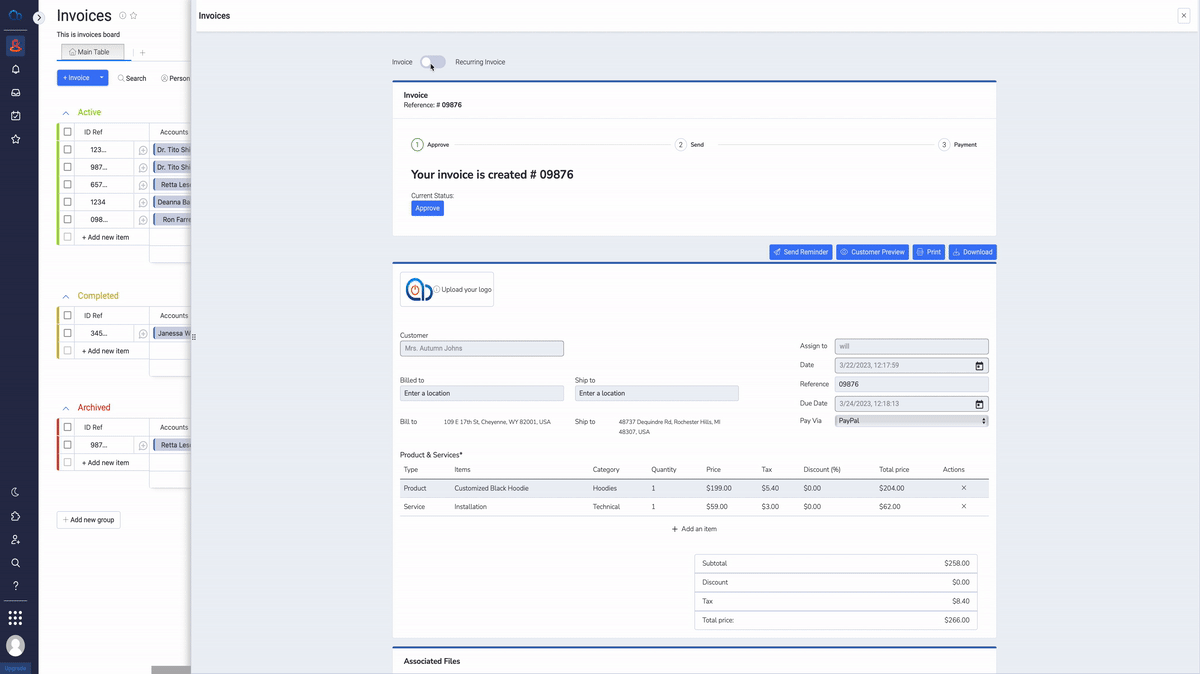 Automated invoicing