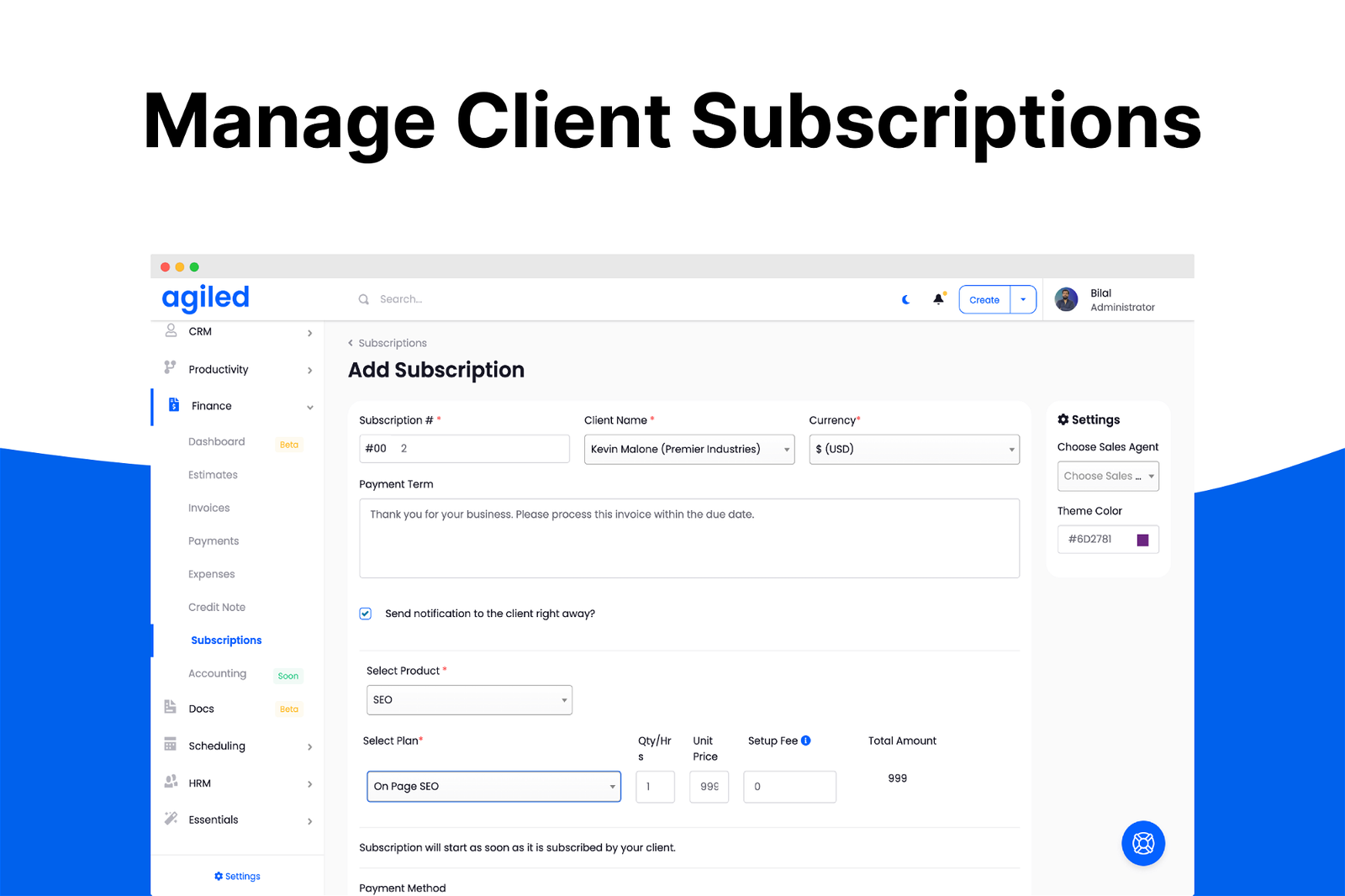 Subscription management