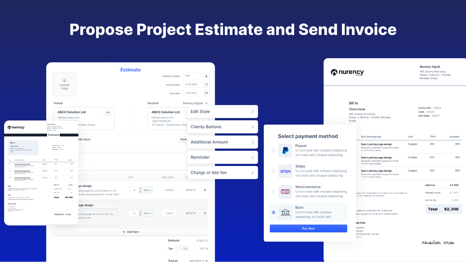 Project estimate tool